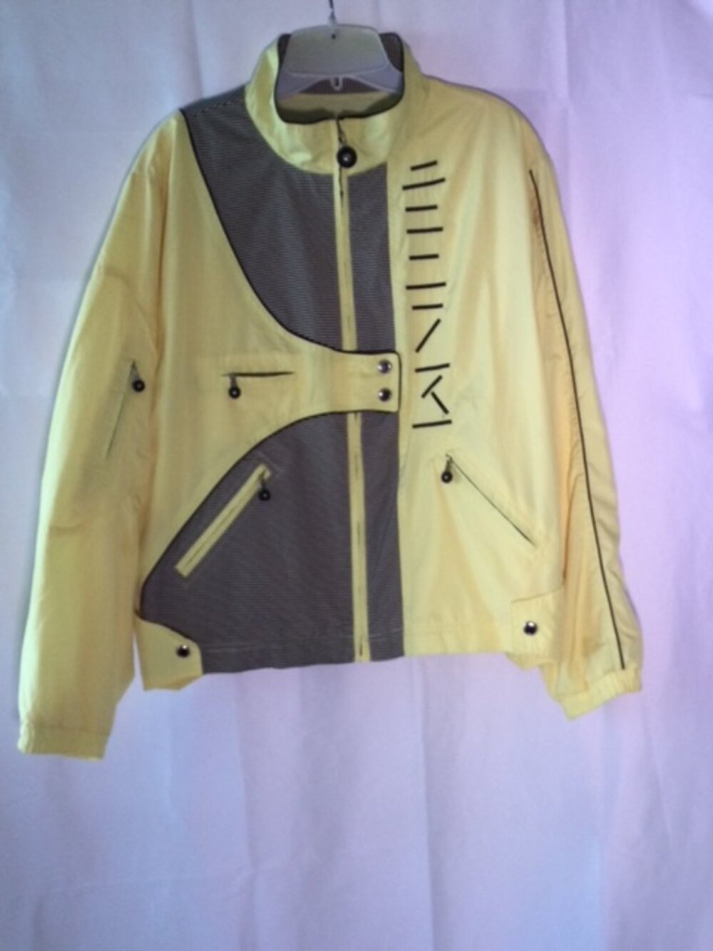 Vintage Jamie Sadock Yellow Colorblock Zip Jacket Utility Golf Y2K Women's
